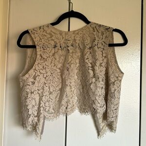 Jenny Yoo Short Sleeve Ivory Top